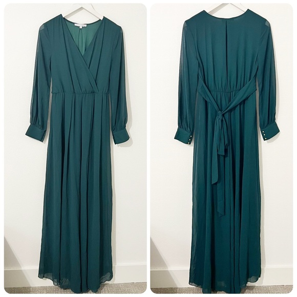 Baltic Born Lydia Maxi Dress Hunter Green Size Medium M - Picture 2 of 6
